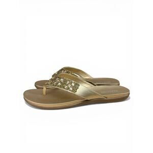 Size 9.5 Kenneth Cole Reaction Glam-athon Sandals Gold Rhinestone Thong